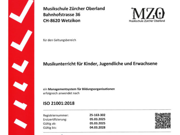 Zertifikat ISO 21001